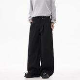 HEARUJOY - Men's Solid Color Suit Trousers American Retro Fashion Trend Street Casual Simple Loose Breathable Summer New Men's Bottoms