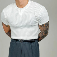 HEARUJOY - Summer New Men's Solid Color Short-Sleeved T-Shirt American Retro Fashion Trend Leisure Loose Breathable Sports Gym Men's Tops