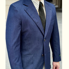 HEARUJOY - British Men Blazer Hombre Fashion Denim Blue Blazer Homme Suit Jacket Chaqueta Hombre Formal Trendy Men Blazer Masculino Jacket