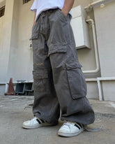 Hearujoy Hip hop casual Y2k high-waisted jeans Men street fashion elastic waisted pants Retro trend Harajuku couple loose cargo pants