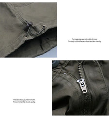 HEARUJOY - Summer Cropped Pants Men Multi Pocket Cargo Shorts Outdoor Sports Leisure Loose Shorts Fashion Youth Cotton Short Trousers