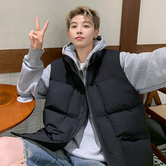 Hearujoy Winter Thick Vest Men Warm Fashion Thicken Vest Men Streetwear Korean Loose Sleeveless Coat Mens Jacket Large Size 5XL