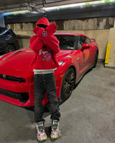 Hearujoy Women oversized sweatshirt Hip Hop High street trend anime print zipper hoodie American fashion retro style red coat jacket