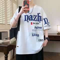 HEARUJOY - Hot Sale Summer Handsome Men's Pure Cotton Round Neck Short Sleeve T-shirt for Men Short Sleeve Loose Tops