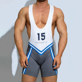 Hearujoy Mens Sexy Tight Sports Stretch Jumpsuit Shaping Personality Contrast Color Numbers Letters Printed Jumpsuit For Men