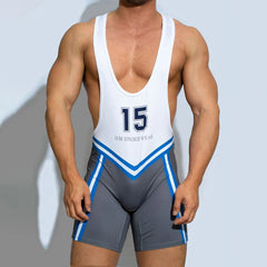 Hearujoy Mens Sexy Tight Sports Stretch Jumpsuit Shaping Personality Contrast Color Numbers Letters Printed Jumpsuit For Men