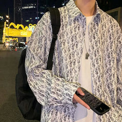 HEARUJOY - Printed Shirt Men's Long-sleeved Trendy Casual Jacket Couple Wear