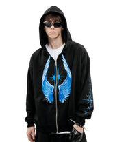 Hearujoy y2k winter new zipper hoodie men and women printed design loose vintage jacket Harajuku trend fashion oversized sweatshirt