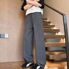 HEARUJOY - Baggy Ice Silk Men's Casual Straight Pants Summer Thin Male Trousers Low Price Stylish Designer Vintage Original Y2k Clothing