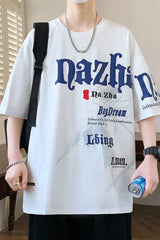 HEARUJOY - Hot Sale Summer Handsome Men's Pure Cotton Round Neck Short Sleeve T-shirt for Men Short Sleeve Loose Tops