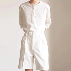 HEARUJOY - Summer New Men's Thin Solid Color Shorts Korean Style Fashion Trend Leisure Simple Loose Breathable Business Daily Men's Bottoms