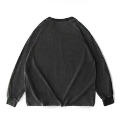 HEARUJOY - Long Sleeve Retro Tops Tees Men Oversized Vintage T-Shirts Soild Cotton Shirts Casual Classic T Shirt Male Clothes Streetwear