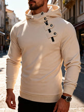 HEARUJOY - Fashion Zipper Buttoned Hoodies Men's Autumn Casual Solid Color Hooded Sweatshirts Mens Spring Vintage Patchwork Hoodie