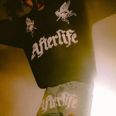 Hearujoy Men's and Women's Same Style Angel Letter Print Cardigan Jacket Loose Zipper Hooded Sweater Harajuku Hip-hop Hoodie