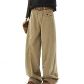 HEARUJOY - Multi Pocket American Mens Jeans New Spring 2025 High Street Solid Color Straight-leg Denim Pants Unisex Hip Hop Cowboy Trousers