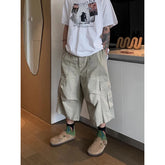 HEARUJOY - American Vintage Y2k 2000s Khaki Cargo Pants Men's Harajuku Oversized Baggy 2025 Summer Short Trousers Streetwear Korean Fashion