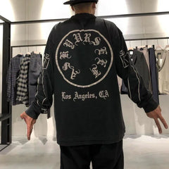 Hearujoy Fashion Brand American Streetwear Retro Wash Plus Size Men's Loose Hoodie Tatoo Chicano Graffiti Long Sleeve Hoodie