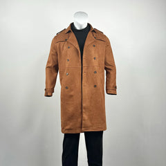 HEARUJOY - New Autumn And Winter American Street Retro Suede Jacket Mens Mid-Length Fashion Trend Lapel Windbreaker Double-Breasted Coat