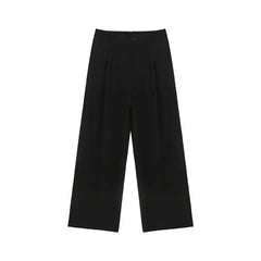 Hearujoy Korean Style Men's Suit Pants Loose Pleated Straight Solid Color Elastic Waist Droop Autumn Wide Leg Male Bottom 9C6893