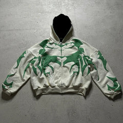 HEARUJOY - New Fashionable Mens Baggy Hooded Sweatshirts 2025 Autumn Streetwear Vintage Jacquard Hoodies For Men Outdoor Casual Hoodie Top