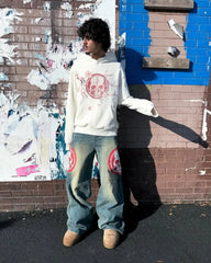 HEARUJOY - American casual skull print exquisite design hooded sweatshirt men's retro classic y2k style street couple big size sweatshirt