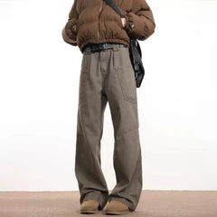 Hearujoy Cargo Pants for Men Oversize Wide Leg Trousers Male Streetwear Hip Hop Casual Korean Japanese Pocket Safari Style