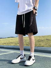 HEARUJOY - Men's Summer Knit Sport Shorts with 4 Pockets Drawstring Elastic Waist Loose Fit Straight Casual Shorts Big Size 8XL