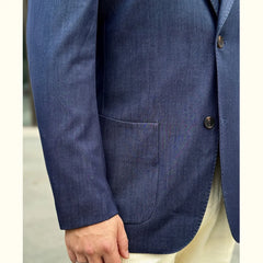 HEARUJOY - British Men Blazer Hombre Fashion Denim Blue Blazer Homme Suit Jacket Chaqueta Hombre Formal Trendy Men Blazer Masculino Jacket