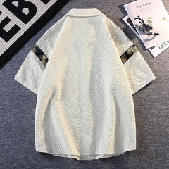 HEARUJOY - Summer Men's Set Casual Short Sleeve Print Shirt Shorts 2 Piece Suit Loose Fashion High Quality Sweatshirt Sets