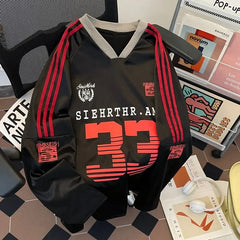 HEARUJOY - Spring Summer New American Retro Trendy Sports Jersey Thin Long Sleeve Hoodie Couple Sun Protection Outerwear Casual Loose Fit