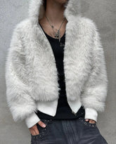 Hearujoy New Street Personality Design Double-sided Hoodie Women Y2k Fashion Trend Warm Short Coat Hip Hop Casual Loose Sweatshirt