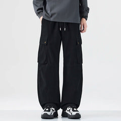 HEARUJOY - New Fall Japanese Retro Cargo Pants - Men's Oversized Straight-Leg Versatile American Streetwear 100% Cotton Camouflage