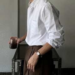 HEARUJOY - New Luxury Textured Business Men Shirts Leisure Solid Color Long Sleeve Korean Popular Men's Clothing High Quality Cardigan Tops