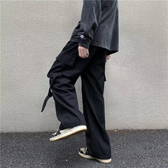 HEARUJOY - Multi Pocket Baggy Trousers Man Spring Summer High Quality Street Luxury Harajuku Techwear Cheapest Straight Cargo Pants for Men