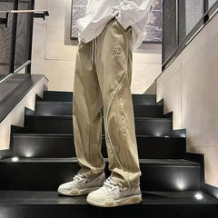 Hearujoy Cotton Trousers Man Casual Regular Fit Luxury Designer Korean Style Straight Cargo Pants for Men Street New In Cheapest Harajuku