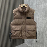 Hearujoy High End Cotton Jacket Vest Men's Trendy Stand Up Collar Workwear Warm and Casual Versatile Shoulder Jacket Trendy