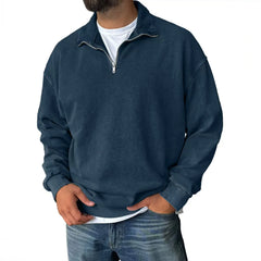 HEARUJOY - New Autumn Fashion Design Polo Neck Sweatshirts For Men Casua Social Wear Clothes Quality 100% Cotton Tops Mens Sweatshirts