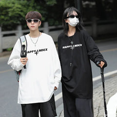 HEARUJOY - Y2k T Shirt for Men Autumn Oversized Long-Sleeved Tees Men Clothing Letter Printed Gym Anime Shirt Tops Man Graphic T Shirts