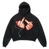 Hearujoy Retro Hand Printing Hoodies Women new Sweatshirt Oversize Loose Tops Couples streetwear Goth Popular Y2k Clothes