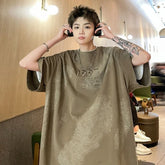 HEARUJOY - Baggy T Shirt for Men 100℅ Cotton Top Man Tee Shirts New in Vintage Clothing Cool Basic Korean Popular Clothes Streetwear Casual