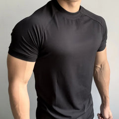 HEARUJOY - Fashion Sports T-shirt T-shirt Short Sleeve Shirt Quick Dry Gym Top Solid Color Pattern Daily And Holiday Use O Neck Design