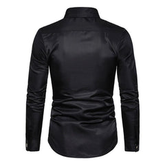 Hearujoy Mens Punk Rivet Gothic Style Long Sleeve Shirt 2024 New Genderless Fashion Youth Individuality Retro Solid Color Shirt Unisex