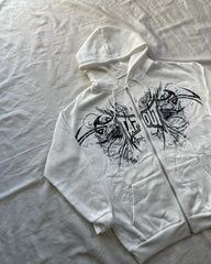 HEARUJOY - Retro Tapout Zipper Oversized Hoodies Women Hip hop Fashion Sweater American Vintage Y2k Tops Couples Harajuku Gothic Streetwear