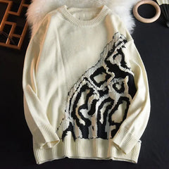 HEARUJOY - American Retro Ripped Men Women Autumn Winter Design Sense Thickened Couple Round Neck Sweater Jacket