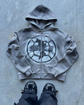 Hearujoy American men streetwear printed hoodie fall new Harajuku Street style zipper hoodie jacket Retro hip hop oversized sweatshirt