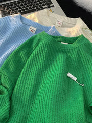 Hearujoy Waffle Short-sleeved T-shirt Niche Designer Unique Special Top Men Summer Lovers Loose High Street Hong Kong Style Tees