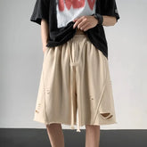 HEARUJOY - Baggy Joggers Drawstring Wide With Pockets Man Short Pants Sports Loose Sweat Shorts for Men Clothing Y2k Elastic Vintage Xl Ice