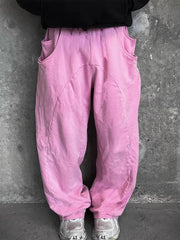 HEARUJOY - Outdoor Casual Men's Loose Sweatpants 2025 Autumn Y2K Style Double Waist Drawstring Straight Pants For Men Hip Hop Baggy Pants