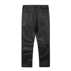 Hearujoy Y2k Front Pocket Wax Pu Leather Pants for Men Straight Slim Casual Overall Ropa Hombre High Street Loose Cargos Oversized