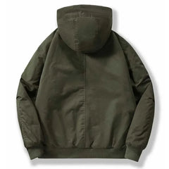 HEARUJOY - Men's New Autumn and Winter Cotton Jacket with Fleece Thickened Cargo Flight Short Plus Size Hooded Quilted Jacket